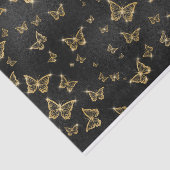 PAPIER MOUSSELINE NOIR AVEC DES PAPILLONS D'OR (Détail)