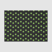 Papier Mousseline Noir avec pois verts (Recto)