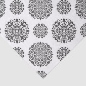 Papier Mousseline Noir Blanc Damask Scroll Emballage pour petites en (Détail)