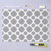 Papier Mousseline Noir Blanc Damask Scroll Emballage pour petites en (Artisanat)