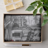 Papier Mousseline Noir, blanc et rouge de tour d'Eiffle (Cadeau)