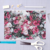 Papier Mousseline Noir blanc mauve rose floral de roses victoriens (Artisanat)