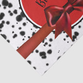 Papier Mousseline Noir Blanc Rouge Bow Dalmatie Spots Anniversaire (Détail)