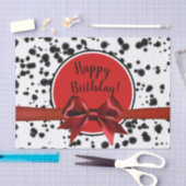 Papier Mousseline Noir Blanc Rouge Bow Dalmatie Spots Anniversaire (Artisanat)