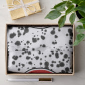Papier Mousseline Noir Blanc Rouge Dalmatien Spots Anniversaire (Cadeau)