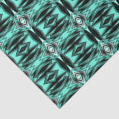 Papier Mousseline Noir Blanc Turquoise Ombre Art Abstrait moderne (Détail)