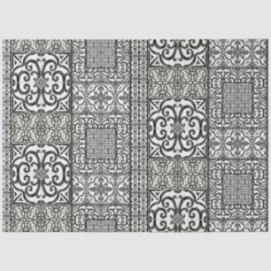 Papier Mousseline Noir Blanc Vintage Farmhouse Meubles Découpage