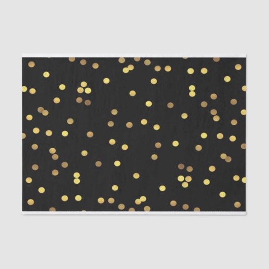 Papier Mousseline Noir chic de confettis de feuille d'or (Recto)