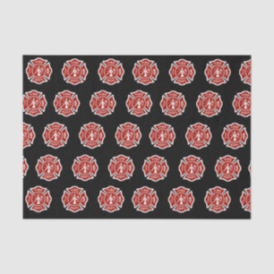 Papier Mousseline Noir classique de motif de symbole de pompier