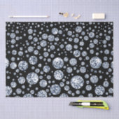 Papier Mousseline Noir cristal argenté (Artisanat)