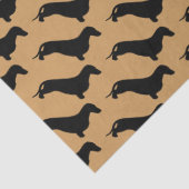 Papier Mousseline Noir de silhouette de teckel + vos idées (Détail)