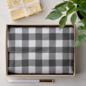 Papier Mousseline Noir et blanc Buffalo Check Plaid Motif rustique (Cadeau)