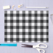 Papier Mousseline Noir et blanc Buffalo Check Plaid Motif rustique (Artisanat)