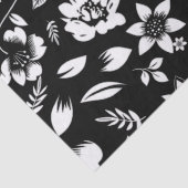 Papier Mousseline Noir et Blanc Feuilles de Fleurs Modernes qui Dans (Détail)