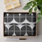 Papier Mousseline Noir et blanc Mid-Century Motif Abstrait moderne (Cadeau)