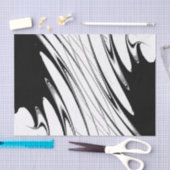 Papier Mousseline Noir et blanc moderne (Artisanat)