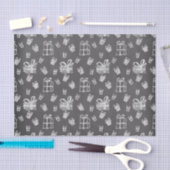 Papier Mousseline Noir et blanc Noël Présente Chalkboard Look (Artisanat)