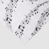Papier Mousseline Noir et blanc note musicienne Motif (Détail)