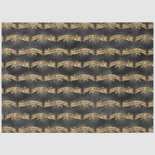 Papier Mousseline Noir et Gold Circus Series Design 3