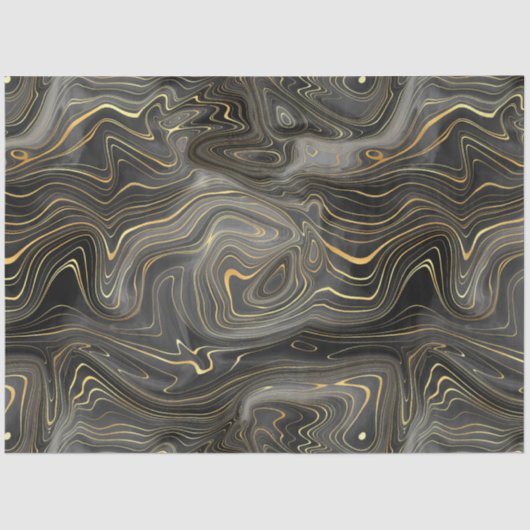 Papier Mousseline Noir et Gold Strata Series Design 11 (Recto)