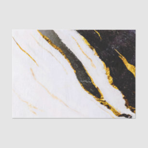 Papier Mousseline Noir et Marbre blanc