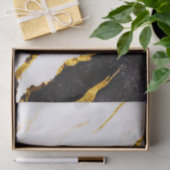 Papier Mousseline Noir et Marbre blanc (Cadeau)