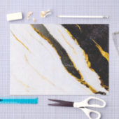 Papier Mousseline Noir et Marbre blanc (Artisanat)