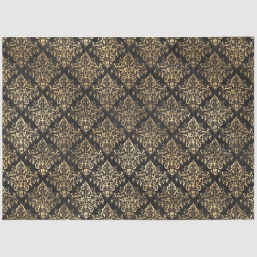 Papier Mousseline Noir et Or série Circus Design 5 (Recto)