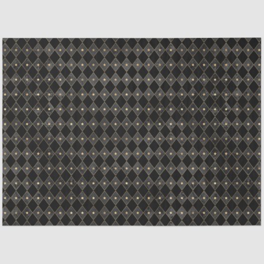 Papier Mousseline Noir et Or série Circus Design 8 (Recto)