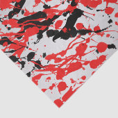 Papier Mousseline Noir et rouge Abstrait éclaboussure et goutte (Détail)