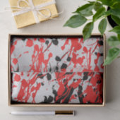 Papier Mousseline Noir et rouge Abstrait éclaboussure et goutte (Cadeau)