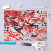 Papier Mousseline Noir et rouge Abstrait éclaboussure et goutte (Artisanat)