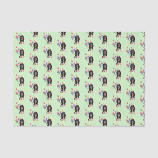 Papier Mousseline Noir et Tan Cavalier Espagnol Anniversaire (Recto)