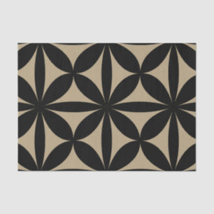 Papier Mousseline Noir et Tan Moderne / Retro Print