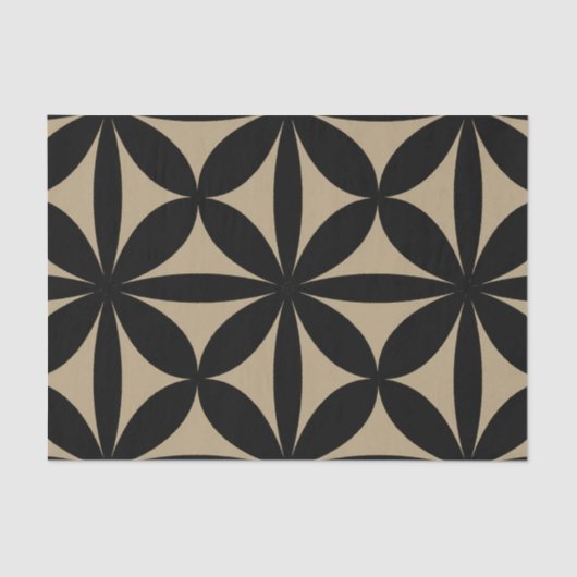 Papier Mousseline Noir et Tan Moderne / Retro Print (Recto)