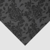Papier Mousseline Noir Fanchy Chic Rose Motif (Détail)