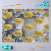 Papier Mousseline Noir Gold Foil Crystals de mer Signature Script (Artisanat)