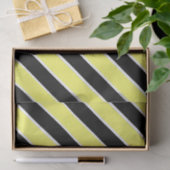 Papier Mousseline Noir, jaune et blanc rayé (Cadeau)