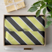 Papier Mousseline Noir, jaune et blanc rayé (Cadeau)