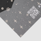 Papier Mousseline Noir Joyeux Noël Business Logo Code QR (Détail)