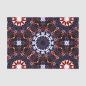 Papier Mousseline Noir Rouge Blanc Bleu Ethnic Boho Mosaic Motif (Recto)