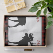 Papier Mousseline Noir rouge rustique Buffle Plaid Moose Noël (Cadeau)