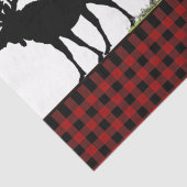 Papier Mousseline Noir rouge rustique Buffle Plaid Moose Noël (Détail)