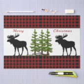 Papier Mousseline Noir rouge rustique Buffle Plaid Moose Noël (Artisanat)