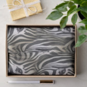 Papier Mousseline Noir - Silhouette blanche Zebra conception de répé (Cadeau)