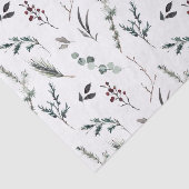 Papier Mousseline Noir simple hiver Botanique Aquarelle Noël (Détail)