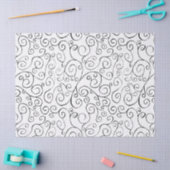 Papier Mousseline Noir sur blanc peint à la main Motif (Artisanat)