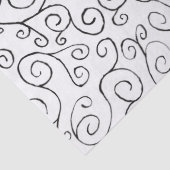 Papier Mousseline Noir sur blanc peint à la main Motif (Détail)