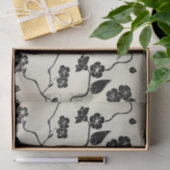 Papier Mousseline Noir sur les oiseaux Motifs de bronze et fleurs de (Cadeau)