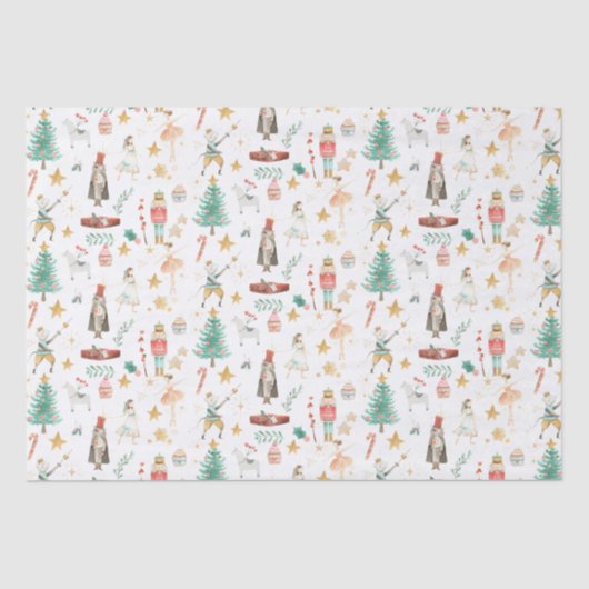 Papier Mousseline Noisette de Noël Ballet Petit Motif (Recto)